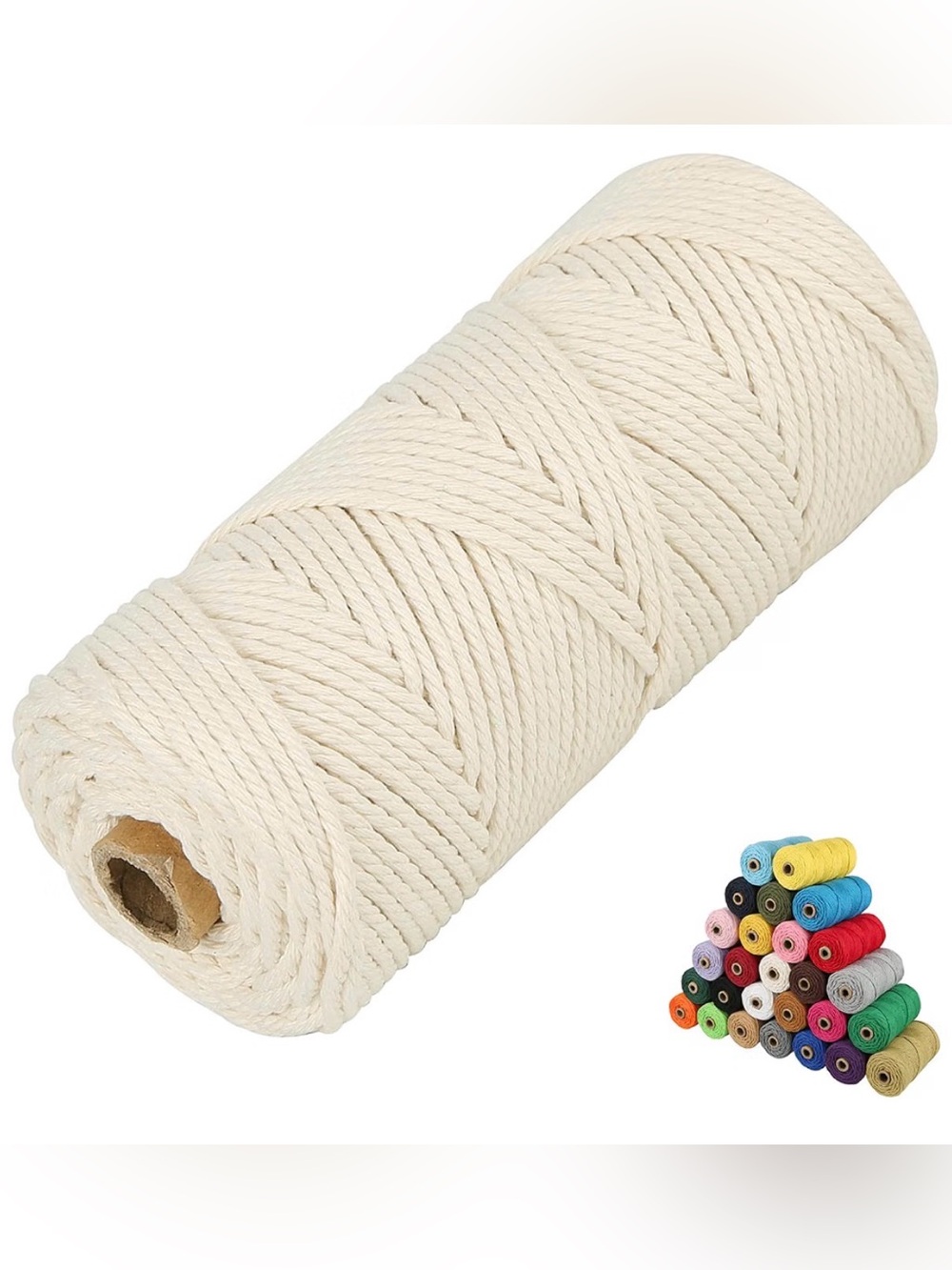 Cotton Twisted Macrame Cord - Natural Cream